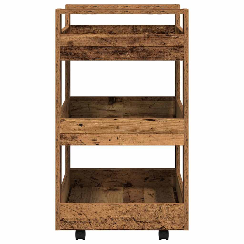 vidaXL Kitchen Trolley Oak Wood 60 x 45 x 80 cm Engineered Wood