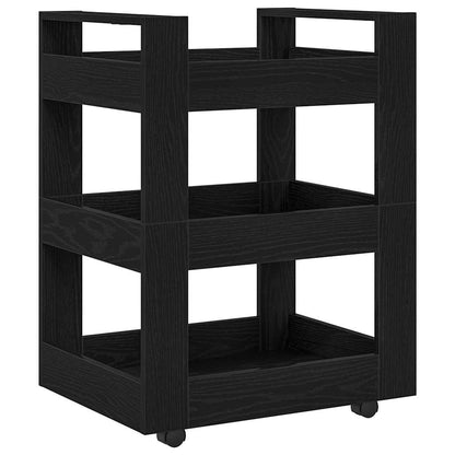 vidaXL Kitchen Trolley Black Oak 60 x 45 x 80 cm Engineered Wood