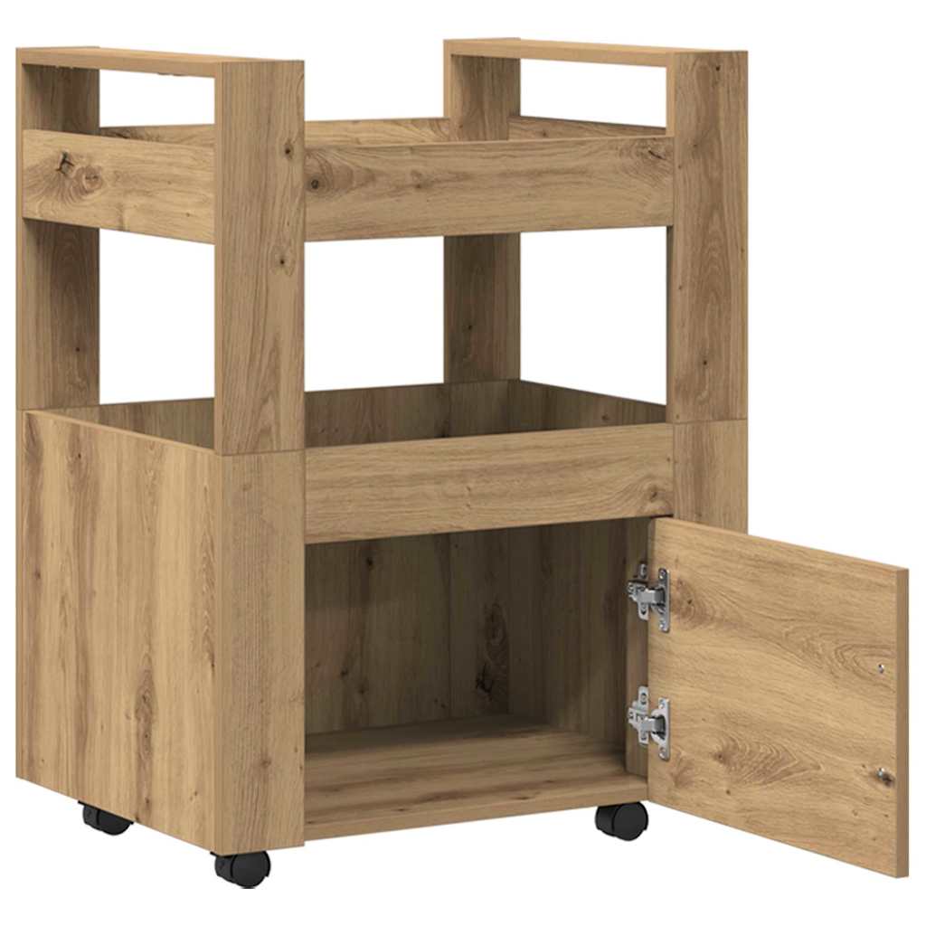 vidaXL Kitchen Trolley Artisan oak 60 x 45 x 80 cm Engineered wood