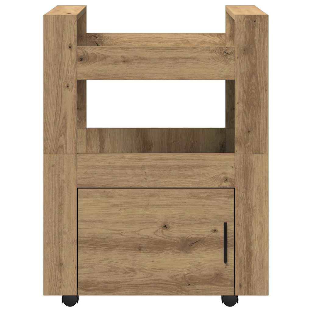 vidaXL Kitchen Trolley Artisan oak 60 x 45 x 80 cm Engineered wood