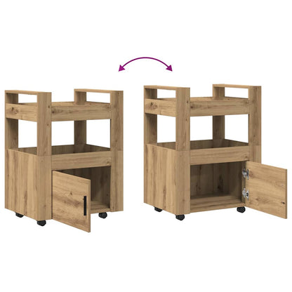 vidaXL Kitchen Trolley Artisan oak 60 x 45 x 80 cm Engineered wood