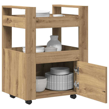 vidaXL Kitchen Trolley Artisan oak 60 x 45 x 80 cm Engineered wood