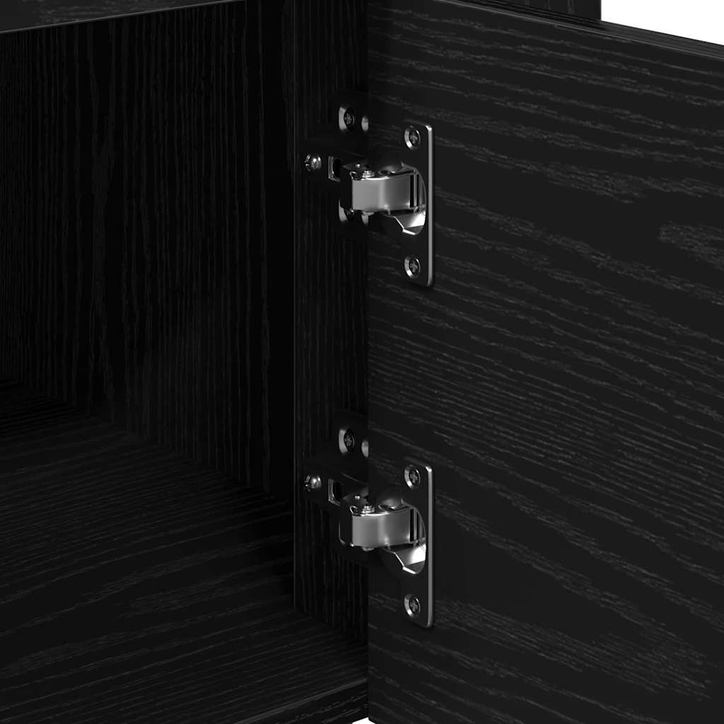 vidaXL Kitchen Trolley Black oak 60 x 45 x 80 cm Engineered wood