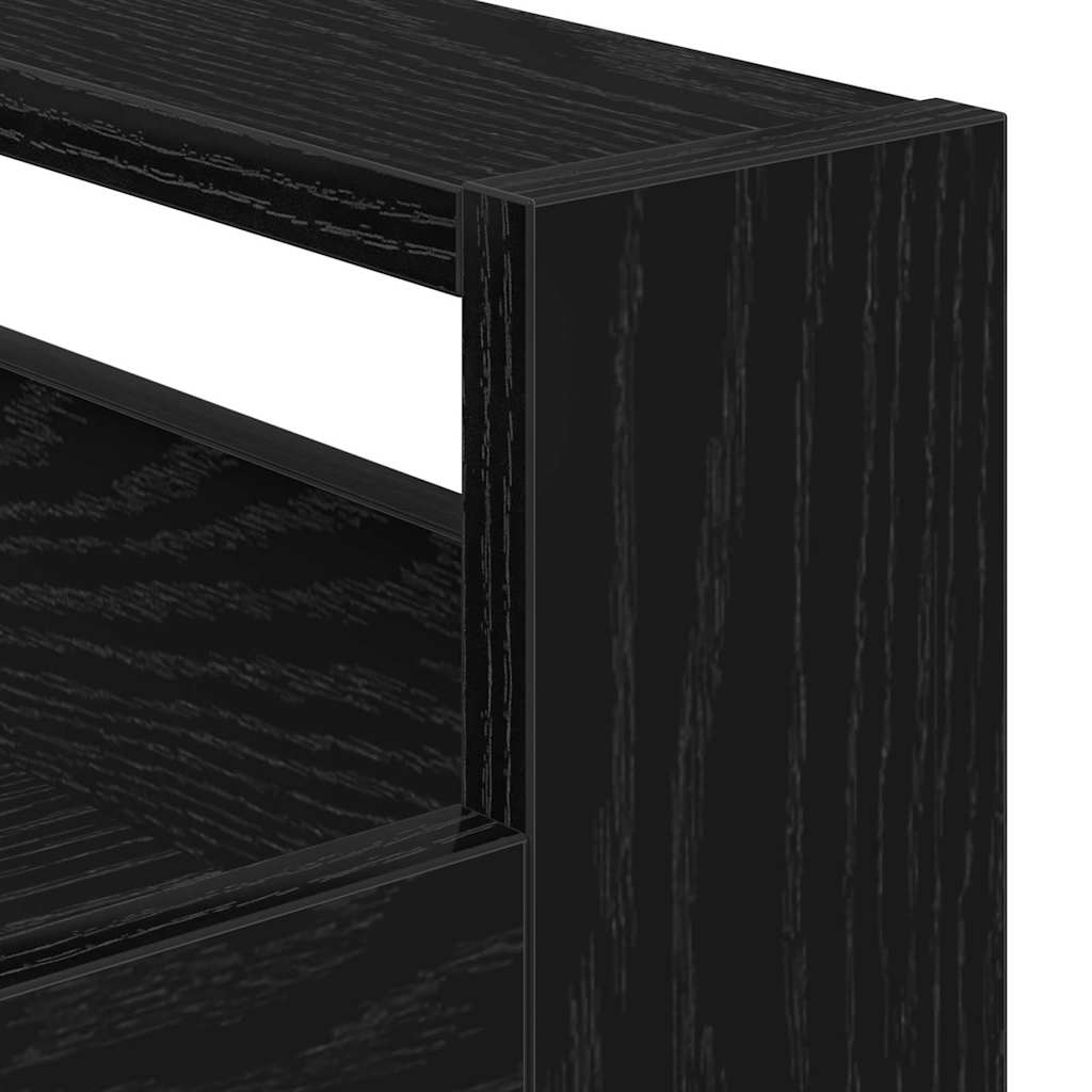 vidaXL Kitchen Trolley Black oak 60 x 45 x 80 cm Engineered wood