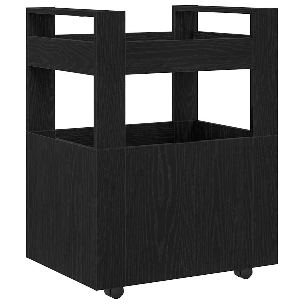 vidaXL Kitchen Trolley Black oak 60 x 45 x 80 cm Engineered wood