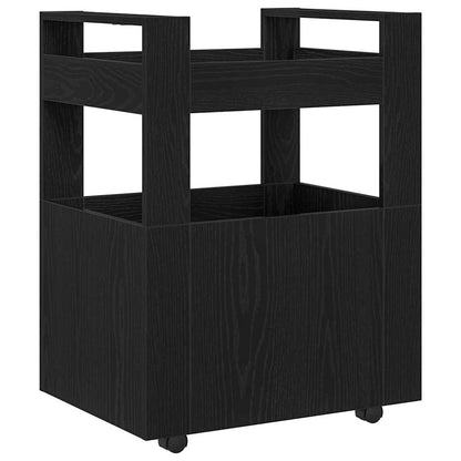 vidaXL Kitchen Trolley Black oak 60 x 45 x 80 cm Engineered wood