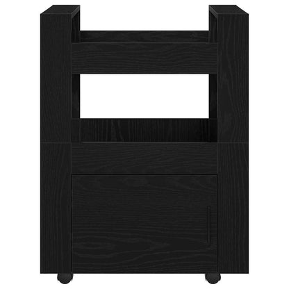 vidaXL Kitchen Trolley Black oak 60 x 45 x 80 cm Engineered wood