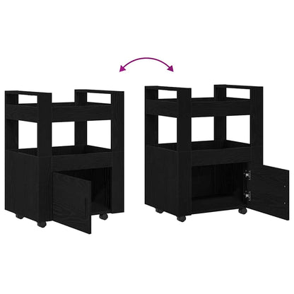 vidaXL Kitchen Trolley Black oak 60 x 45 x 80 cm Engineered wood