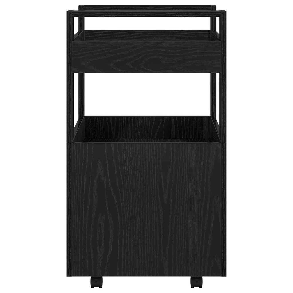 vidaXL Kitchen Trolley Black oak 60 x 45 x 80 cm Engineered wood