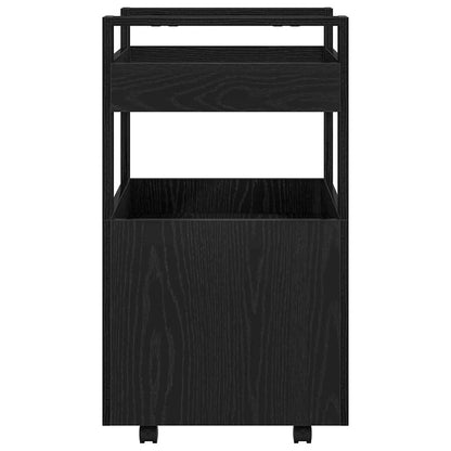 vidaXL Kitchen Trolley Black oak 60 x 45 x 80 cm Engineered wood