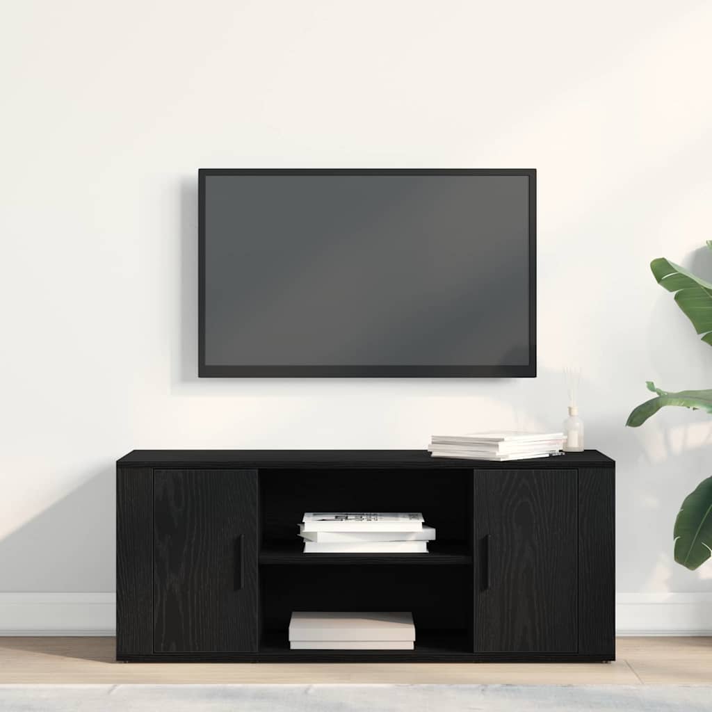 vidaXL TV Cabinet 100 x 35 x 40 cm Black oak Engineered wood