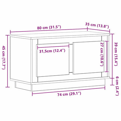 vidaXL TV Cabinet Black oak 80 x 35 x 45 cm Engineered wood