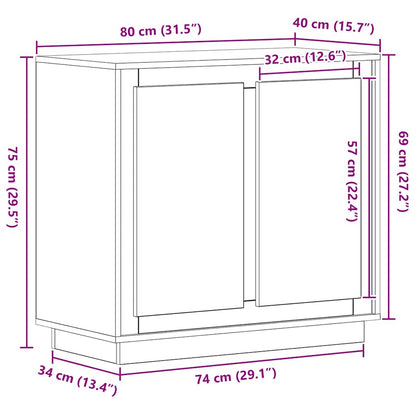 vidaXL Sideboard Old Wood 80 x 40 x 75 cm Engineered Wood