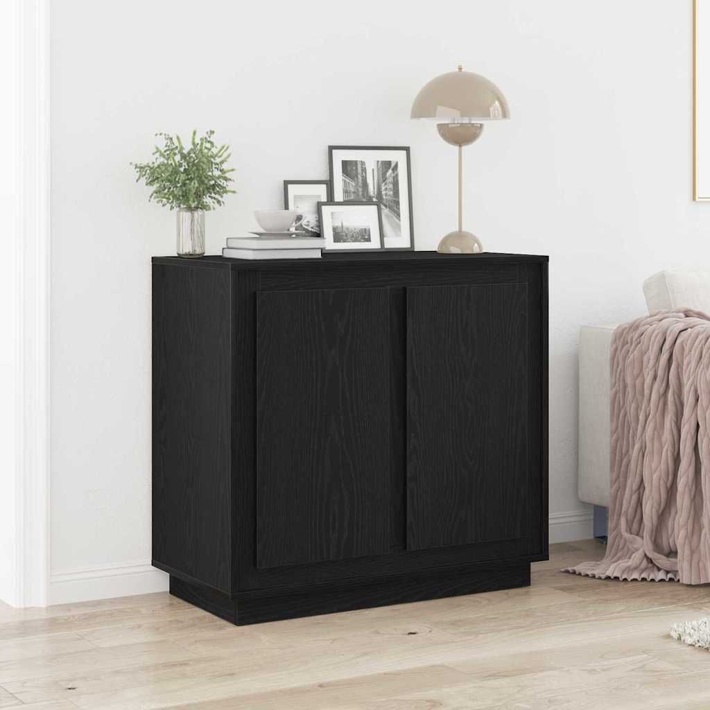 vidaXL Sideboard Black Oak 80 x 40 x 75 cm Engineered Wood