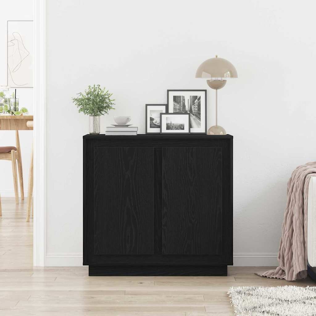 vidaXL Sideboard Black Oak 80 x 40 x 75 cm Engineered Wood