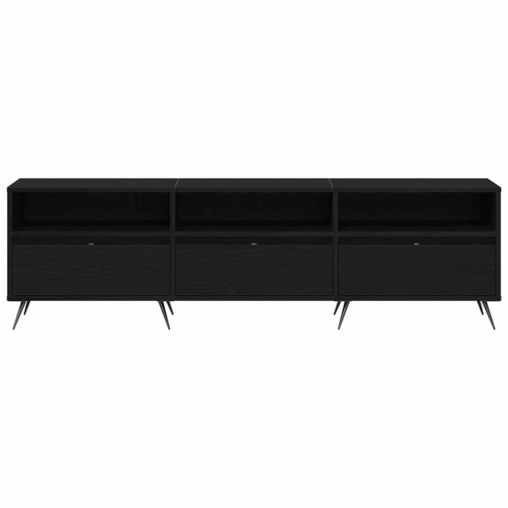 vidaXL TV Cabinet Black oak 150 x 30 x 44.5 cm Engineered wood