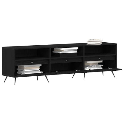 vidaXL TV Cabinet Black oak 150 x 30 x 44.5 cm Engineered wood