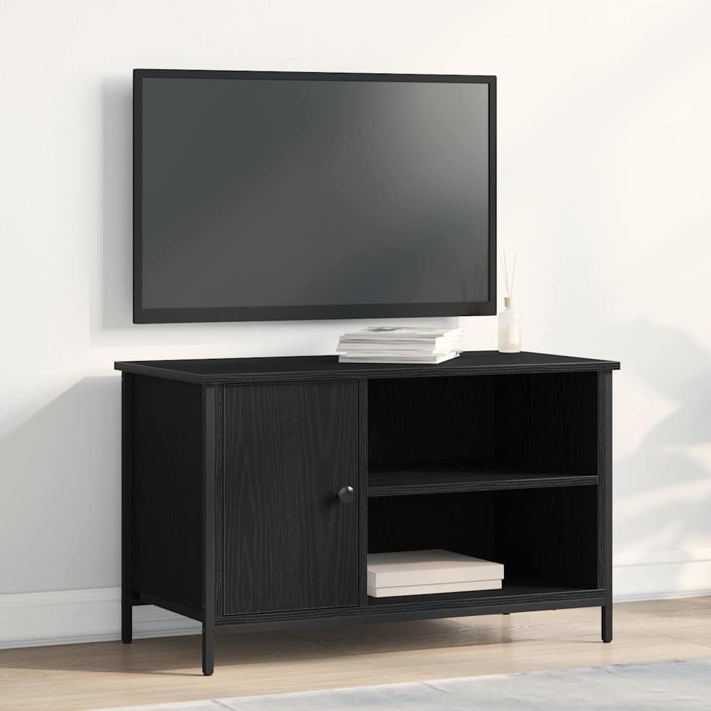vidaXL TV Cabinet 80 x 40 x 50 cm Black oak Engineered wood