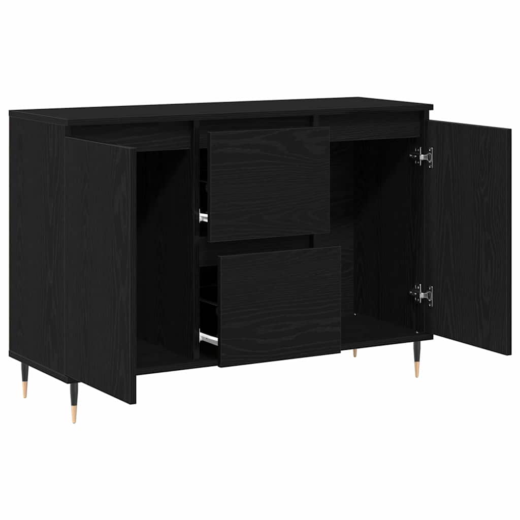 vidaXL Sideboard Black Oak 101.5 x 35 x 70 cm Engineered Wood