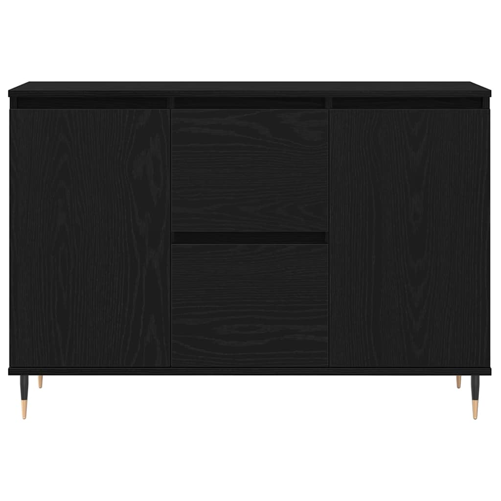 vidaXL Sideboard Black Oak 101.5 x 35 x 70 cm Engineered Wood