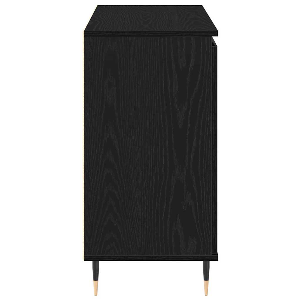 vidaXL Sideboard Black Oak 101.5 x 35 x 70 cm Engineered Wood