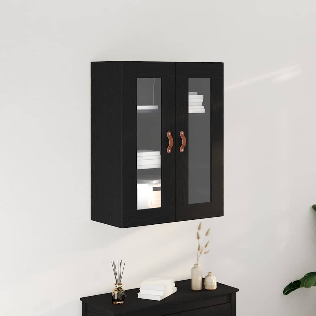 vidaXL Wall Cabinet Black Oak 69.5 x 34 x 90 cm Engineered Wood