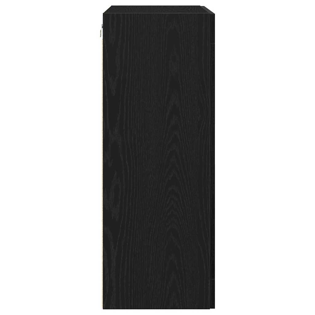 vidaXL Wall Cabinet Black Oak 69.5 x 34 x 90 cm Engineered Wood