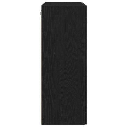 vidaXL Wall Cabinet Black Oak 69.5 x 34 x 90 cm Engineered Wood