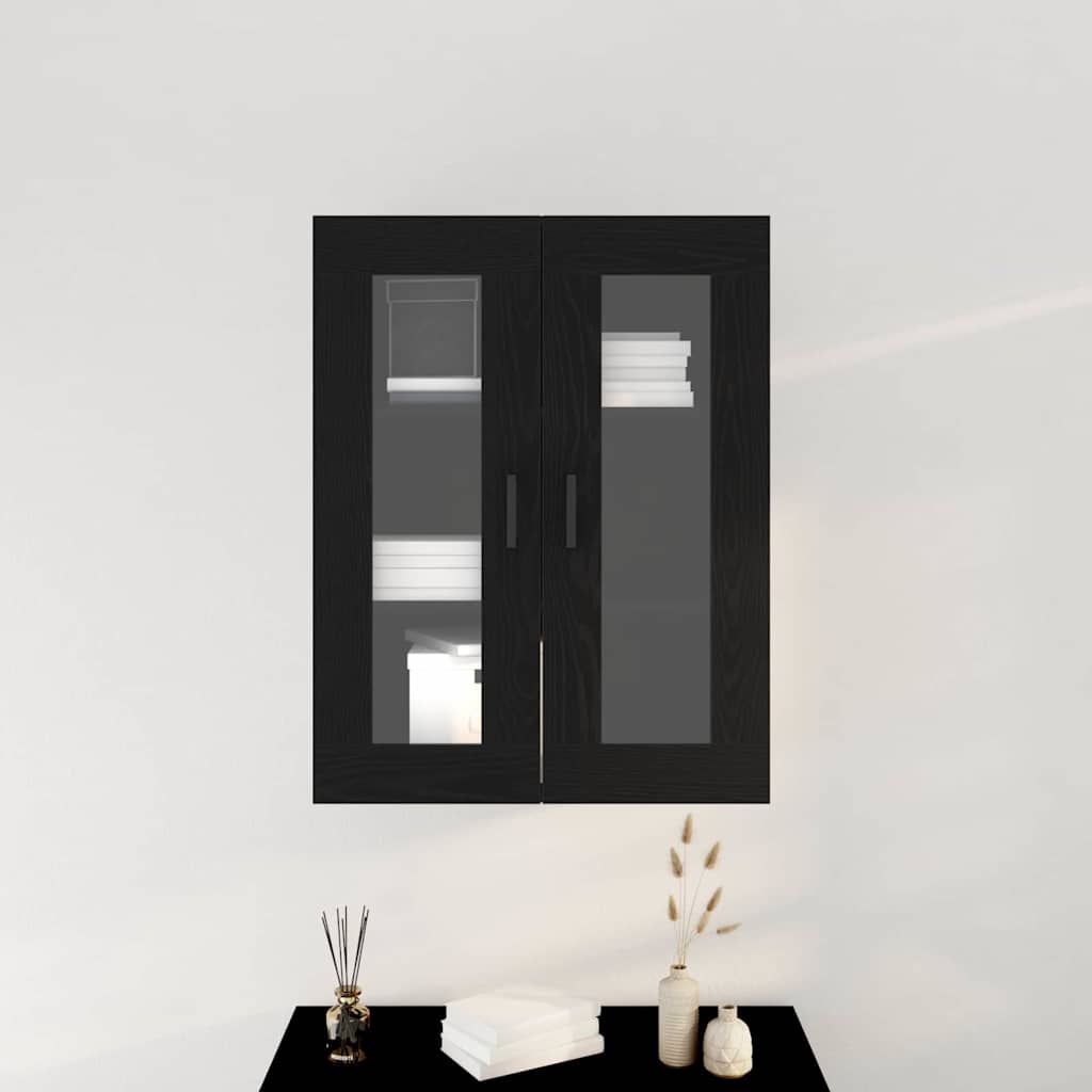 vidaXL Wall Cabinet Black Oak 69.5 x 34 x 90 cm Engineered Wood