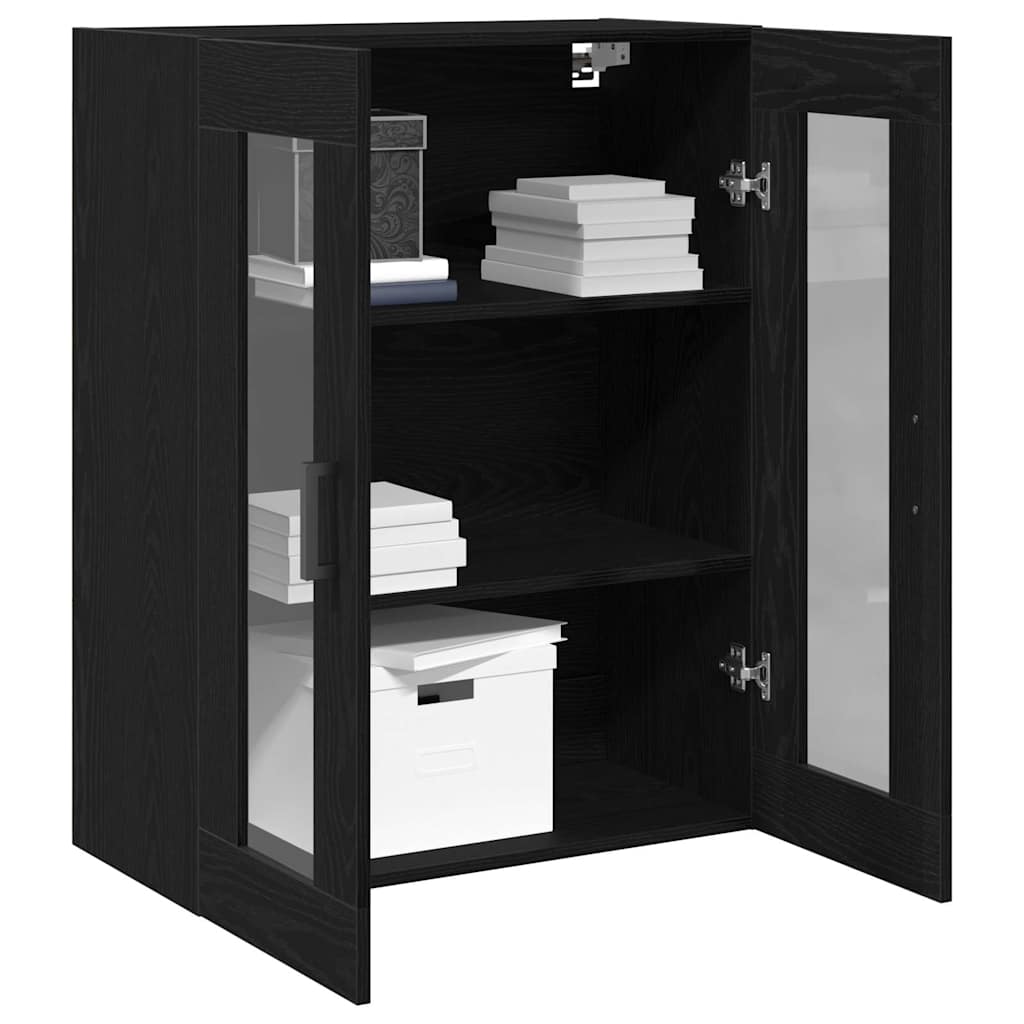 vidaXL Wall Cabinet Black Oak 69.5 x 34 x 90 cm Engineered Wood