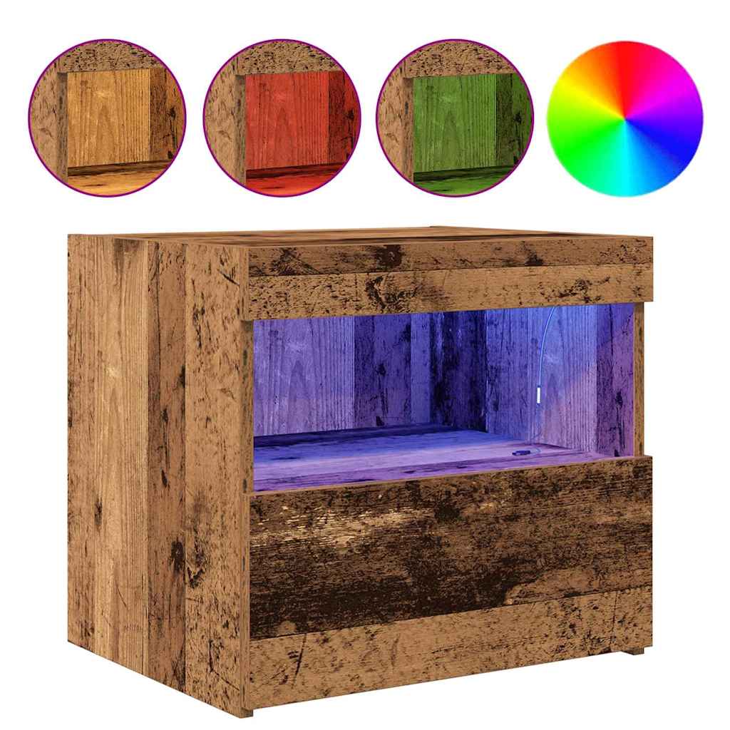 vidaXL Bedside Cabinet Old Wood 50 x 40 x 45 cm Engineered Wood