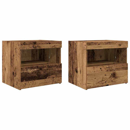 vidaXL Bedside Cabinet 2 pcs Old Wood 50 x 40 x 45 cm Engineered Wood