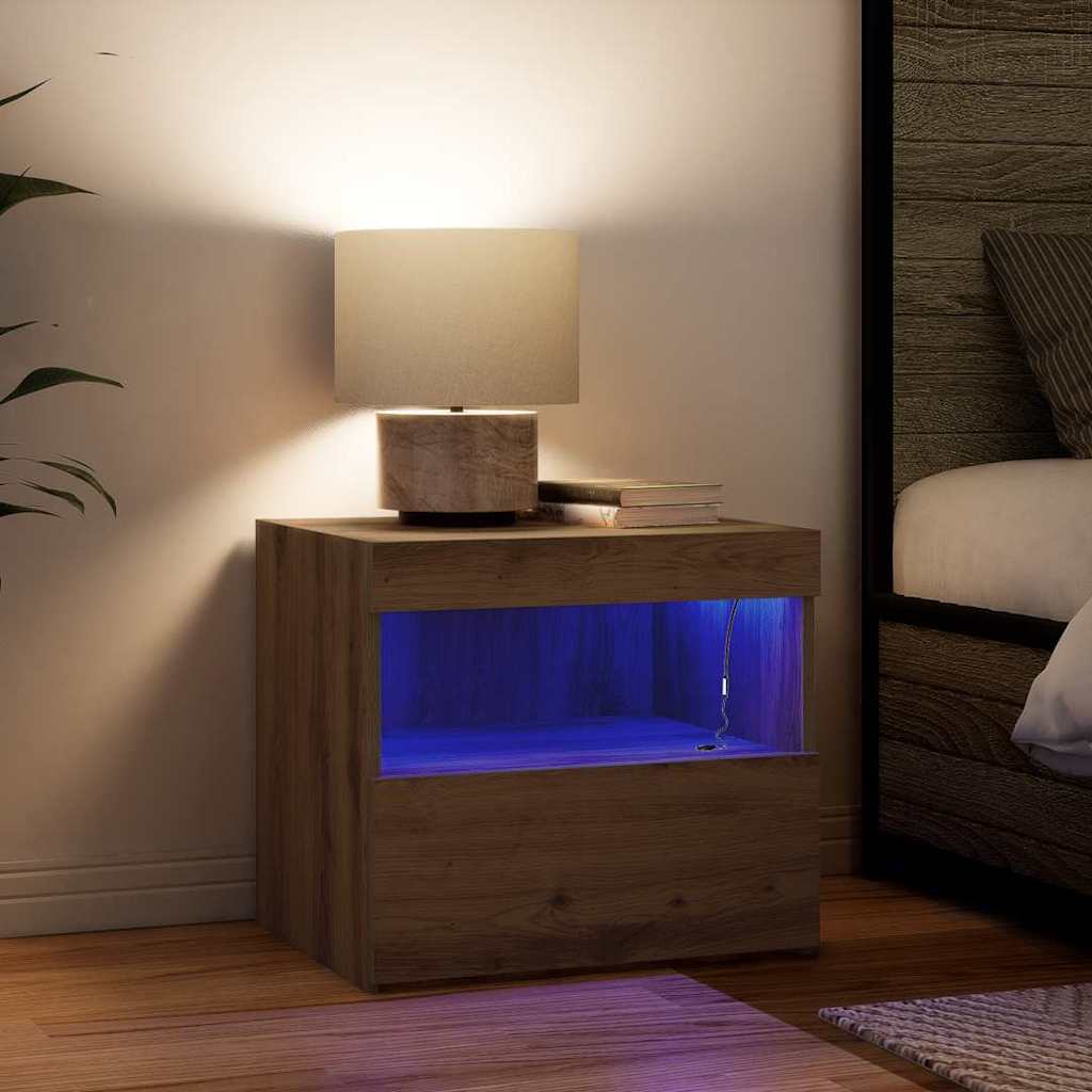 vidaXL Bedside Cabinet with Drawer 2 pcs Artisan Oak 50 x 40 x 45 cm