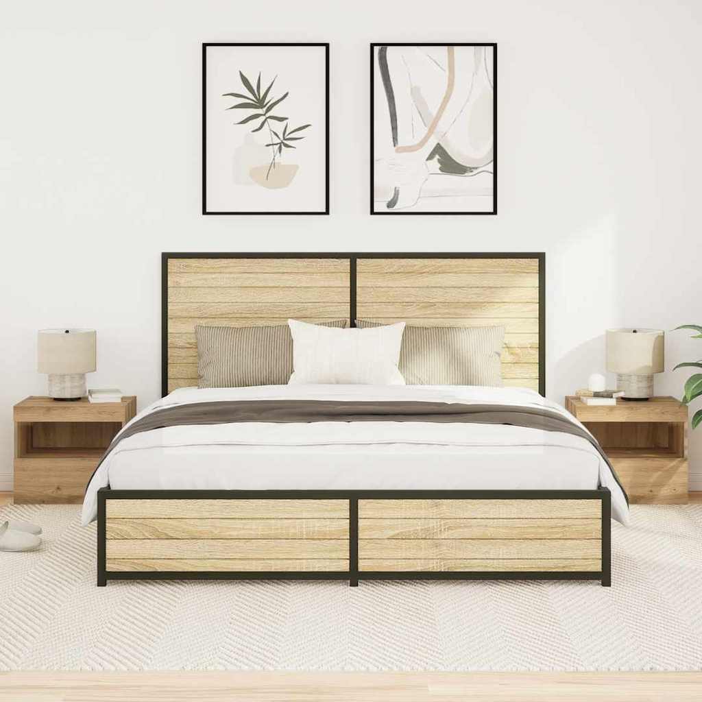 vidaXL Bedside Cabinet with Drawer 2 pcs Artisan Oak 50 x 40 x 45 cm