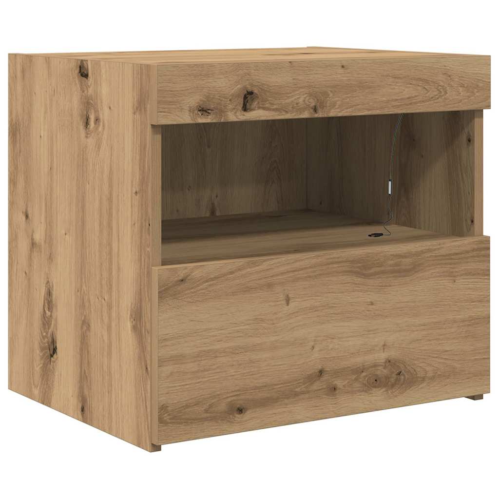 vidaXL Bedside Cabinet with Drawer 2 pcs Artisan Oak 50 x 40 x 45 cm