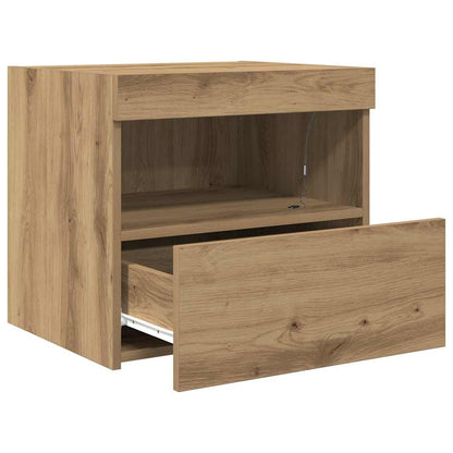 vidaXL Bedside Cabinet with Drawer 2 pcs Artisan Oak 50 x 40 x 45 cm