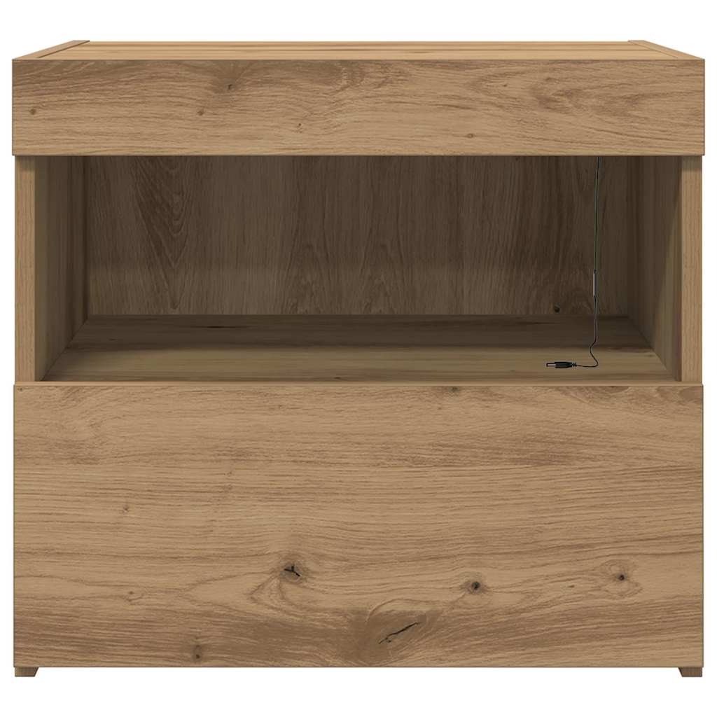 vidaXL Bedside Cabinet with Drawer 2 pcs Artisan Oak 50 x 40 x 45 cm