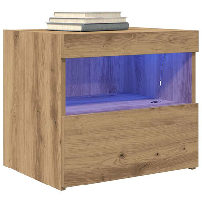 vidaXL Bedside Cabinet with Drawer 2 pcs Artisan Oak 50 x 40 x 45 cm