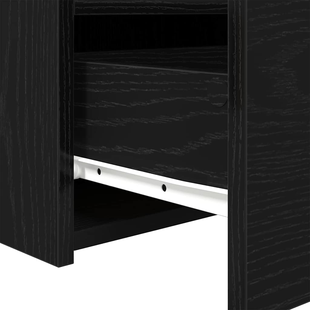 vidaXL Bedside Cabinet Black Oak 50 x 40 x 45 cm Engineered Wood