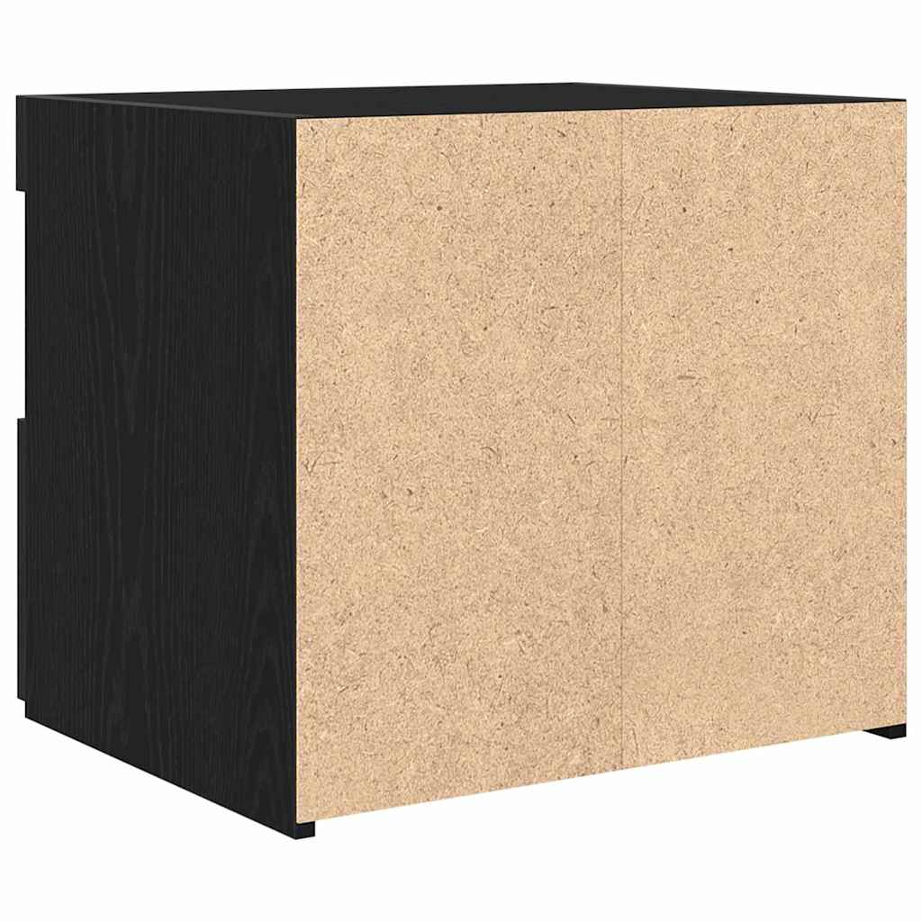 vidaXL Bedside Cabinet Black Oak 50 x 40 x 45 cm Engineered Wood