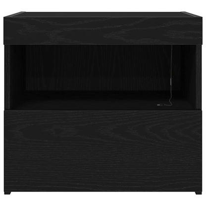 vidaXL Bedside Cabinet Black Oak 50 x 40 x 45 cm Engineered Wood