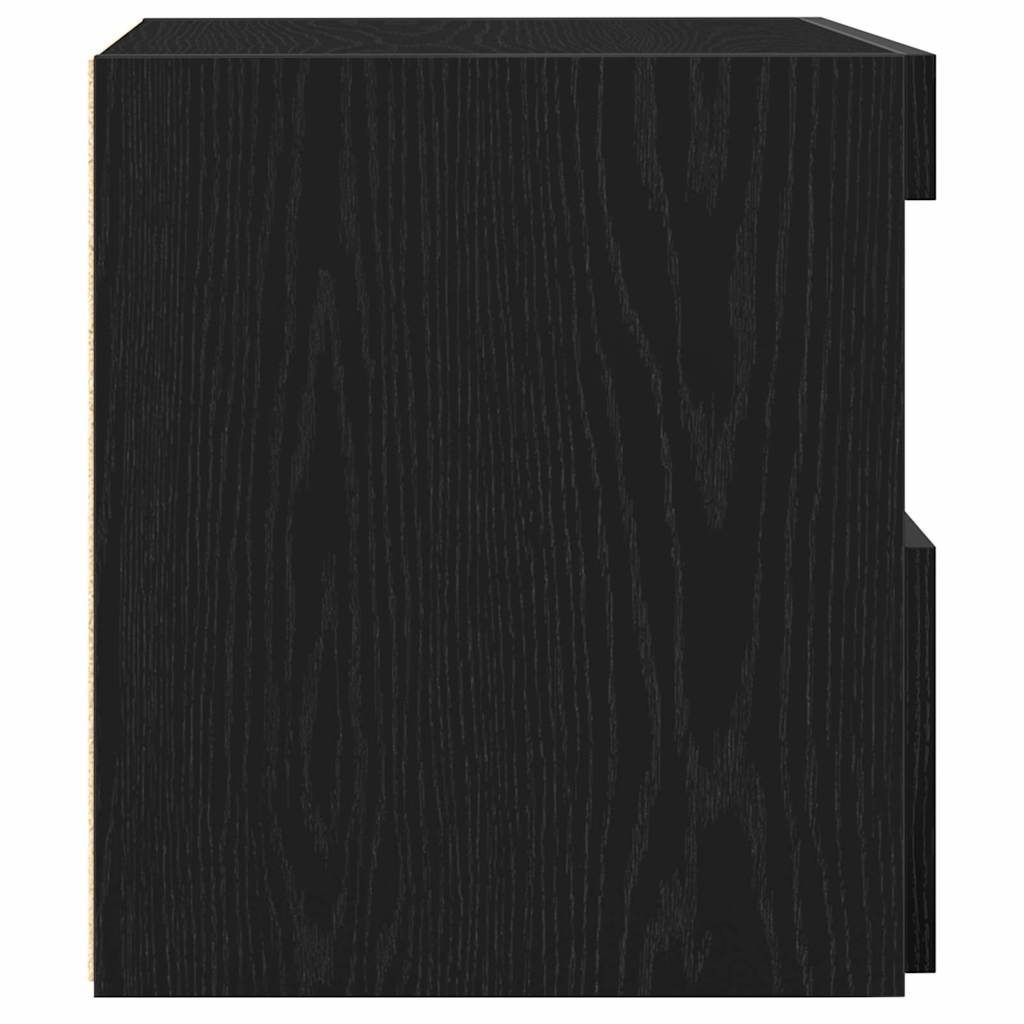 vidaXL Bedside Cabinet Black Oak 50 x 40 x 45 cm Engineered Wood