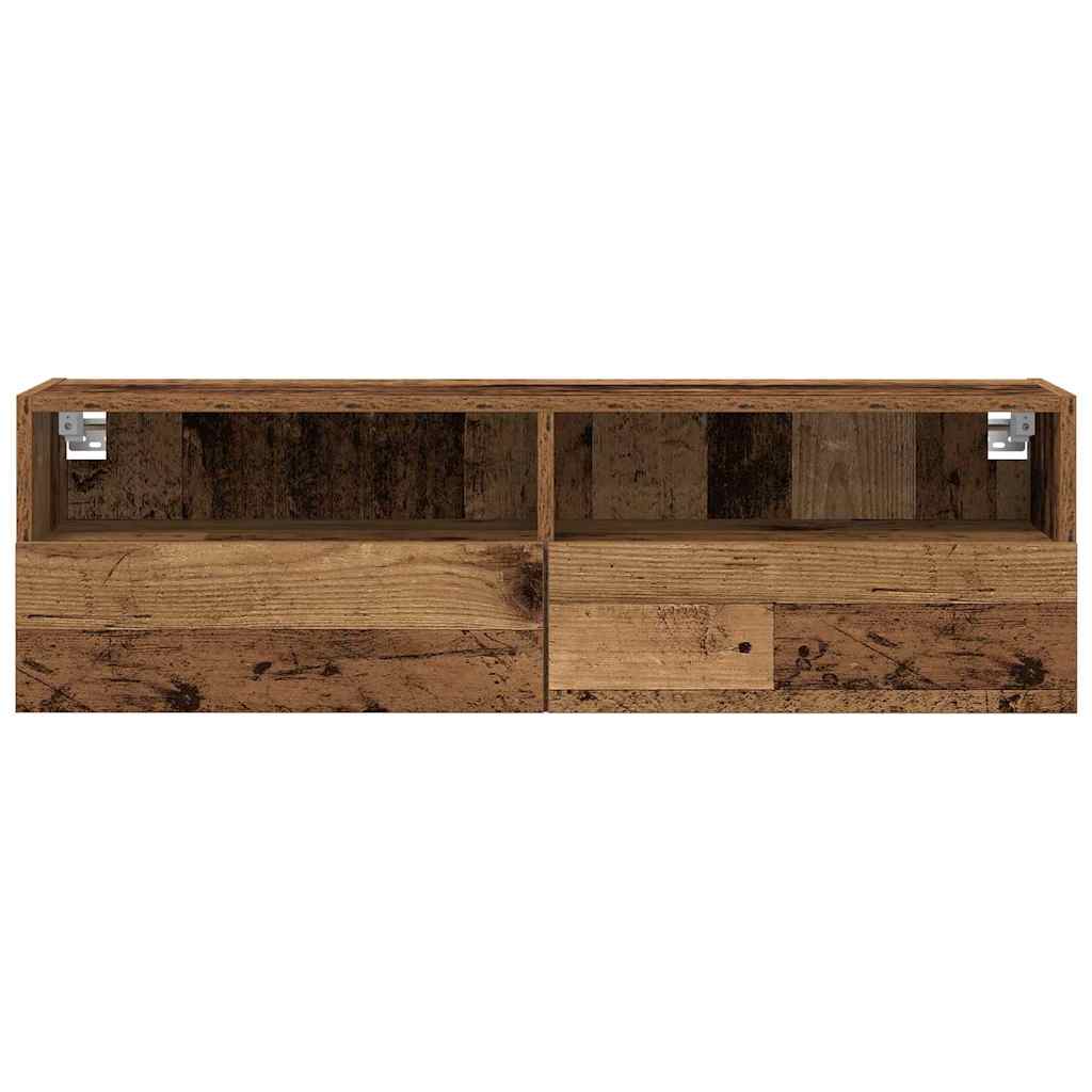 vidaXL TV Wall Cabinet 2 pcs Old Wood 100 x 30 x 30 cm Engineered Wood