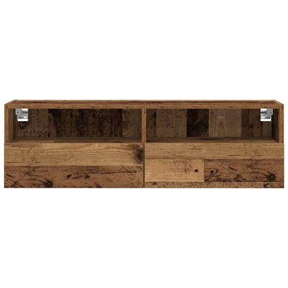 vidaXL TV Wall Cabinet 2 pcs Old Wood 100 x 30 x 30 cm Engineered Wood