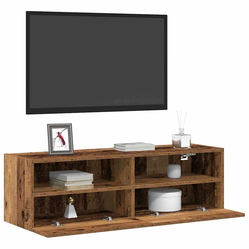 vidaXL TV Wall Cabinet 2 pcs Old Wood 100 x 30 x 30 cm Engineered Wood