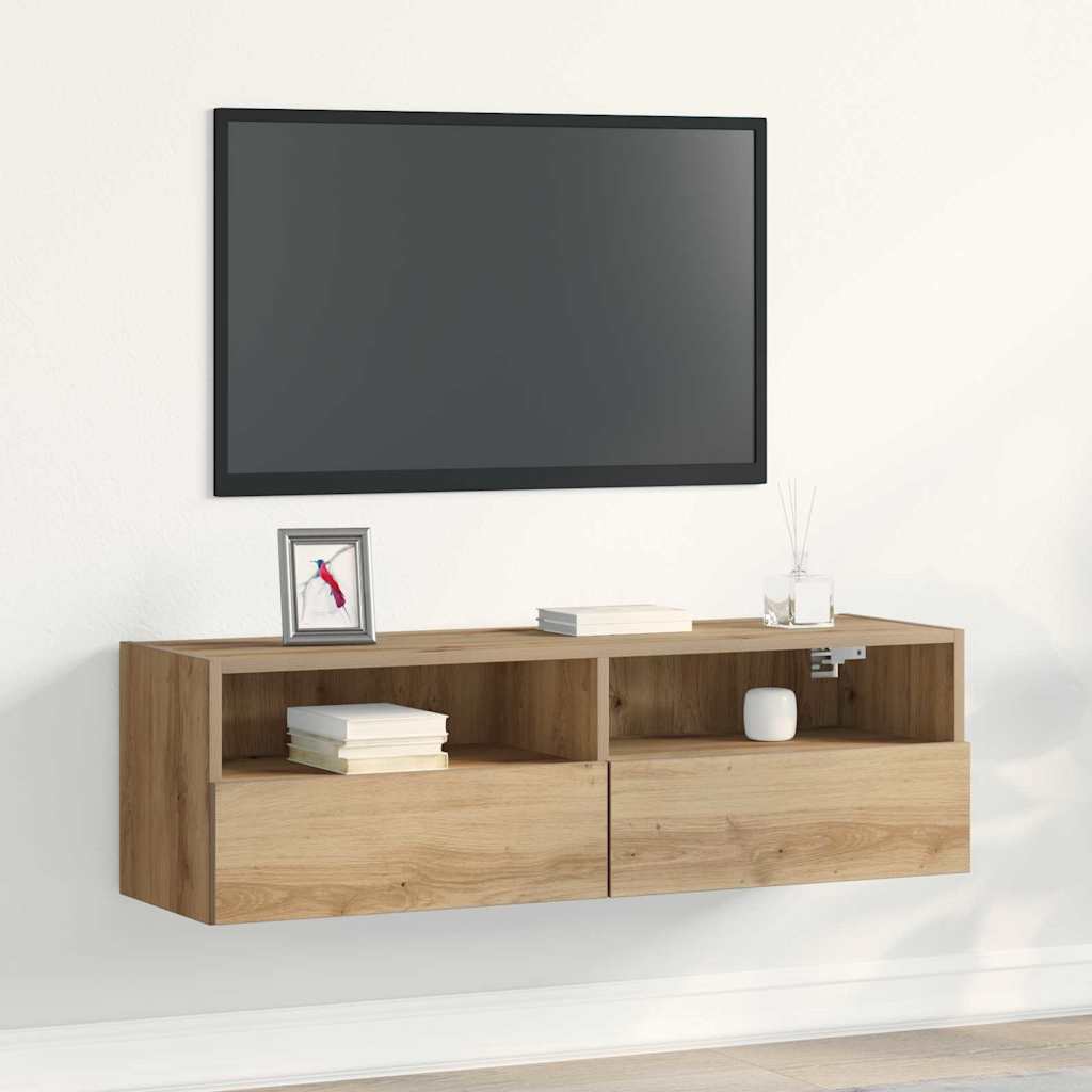 vidaXL TV Wall Cabinet 100 x 30 x 30 cm Artisan oak Engineered Wood