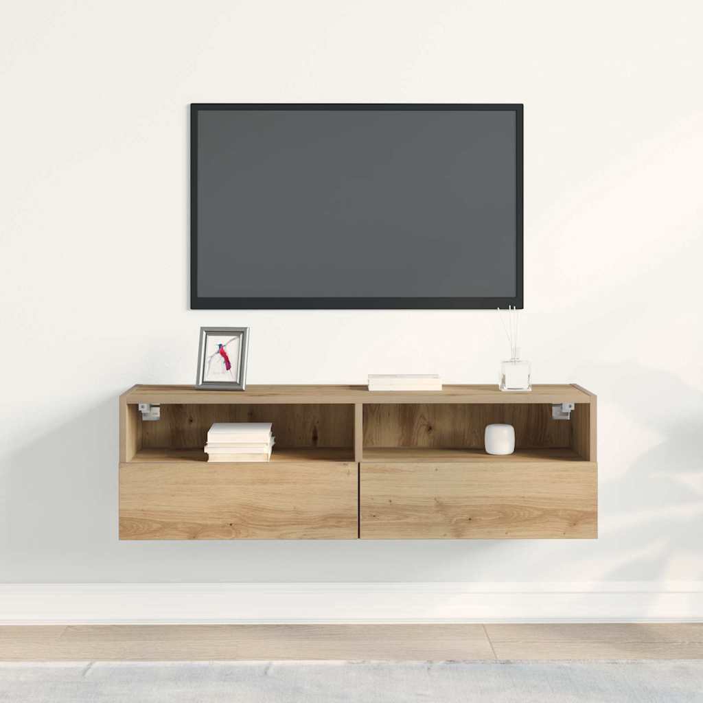 vidaXL TV Wall Cabinet 100 x 30 x 30 cm Artisan oak Engineered Wood