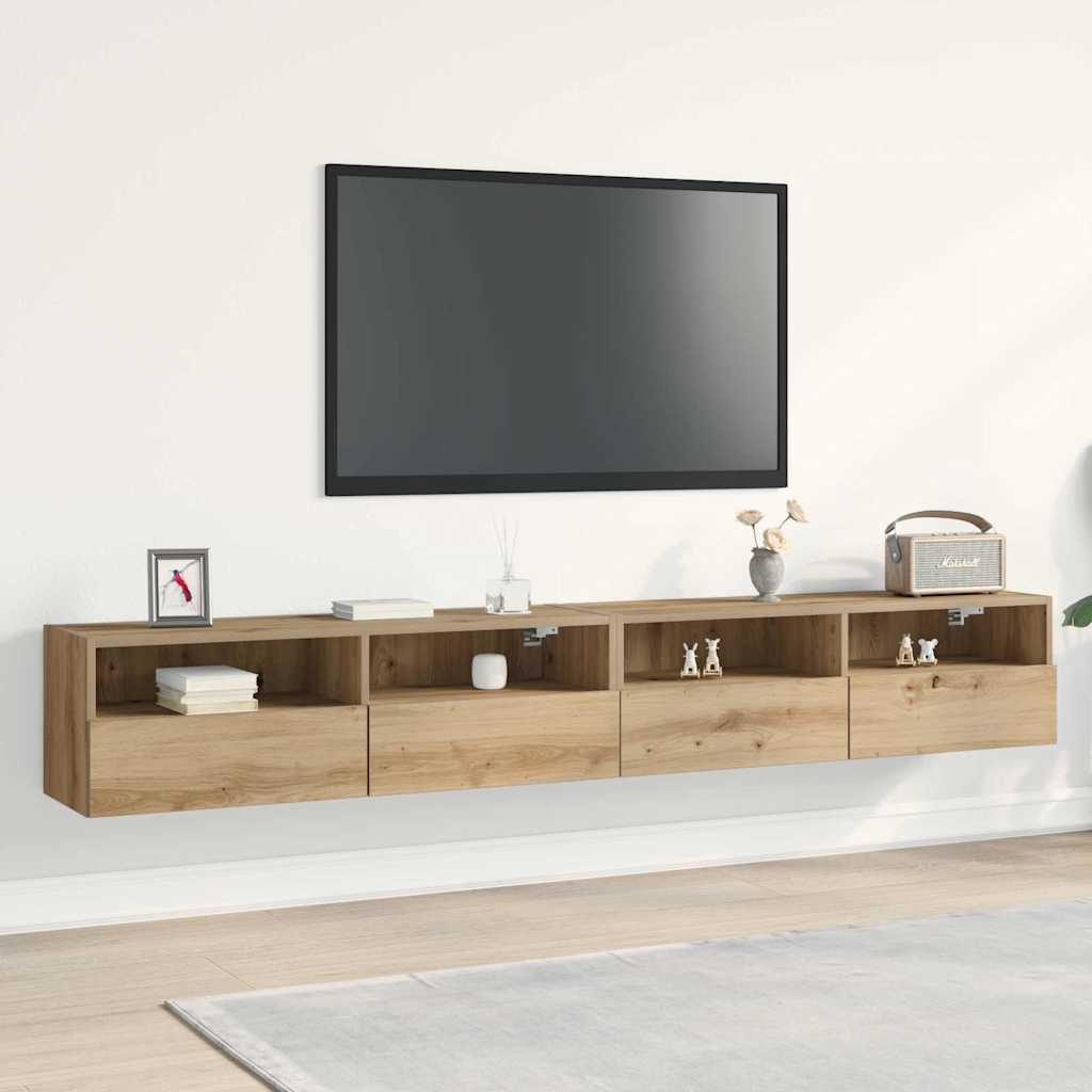vidaXL TV Wall Cabinet 2 pcs Artisan oak Engineered Wood