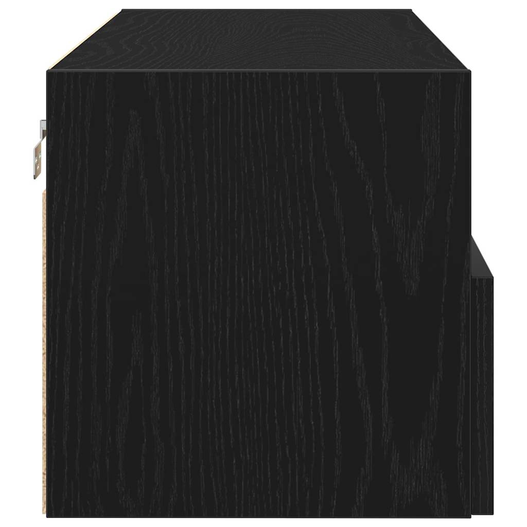vidaXL TV Wall Cabinet 100 x 30 x 30 cm Black Oak Engineered Wood