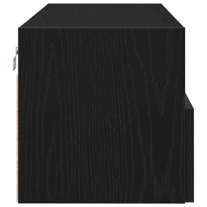 vidaXL TV Wall Cabinet 100 x 30 x 30 cm Black Oak Engineered Wood